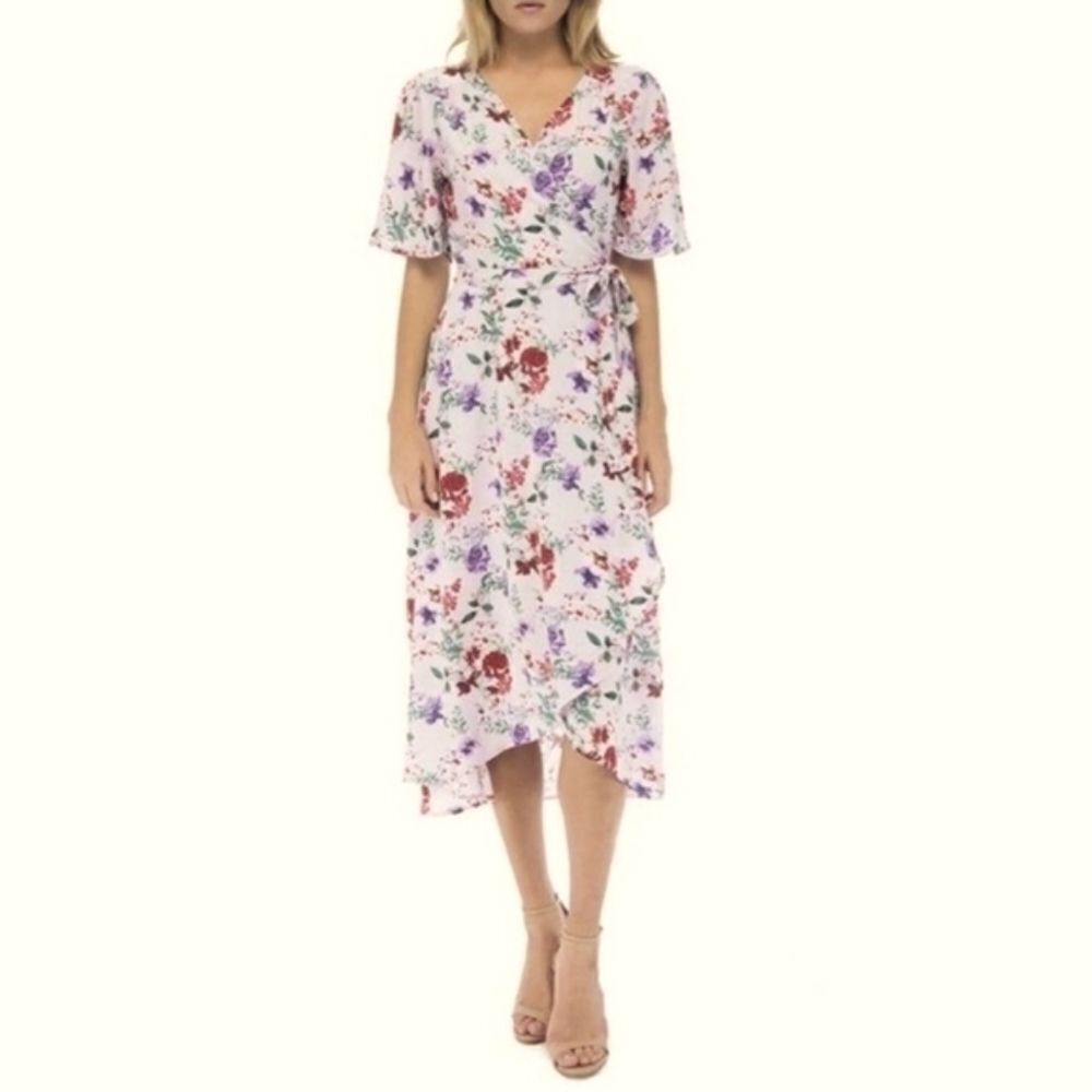 B Collection by Bobeau Floral True Wrap Dress.Cottagecore,Coastal Cowgirl,Floral